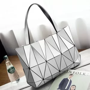 Cartera Tote Geo Vegana Plata