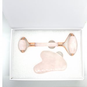 Set Cuarzo Rosa Roll & Gua Sha