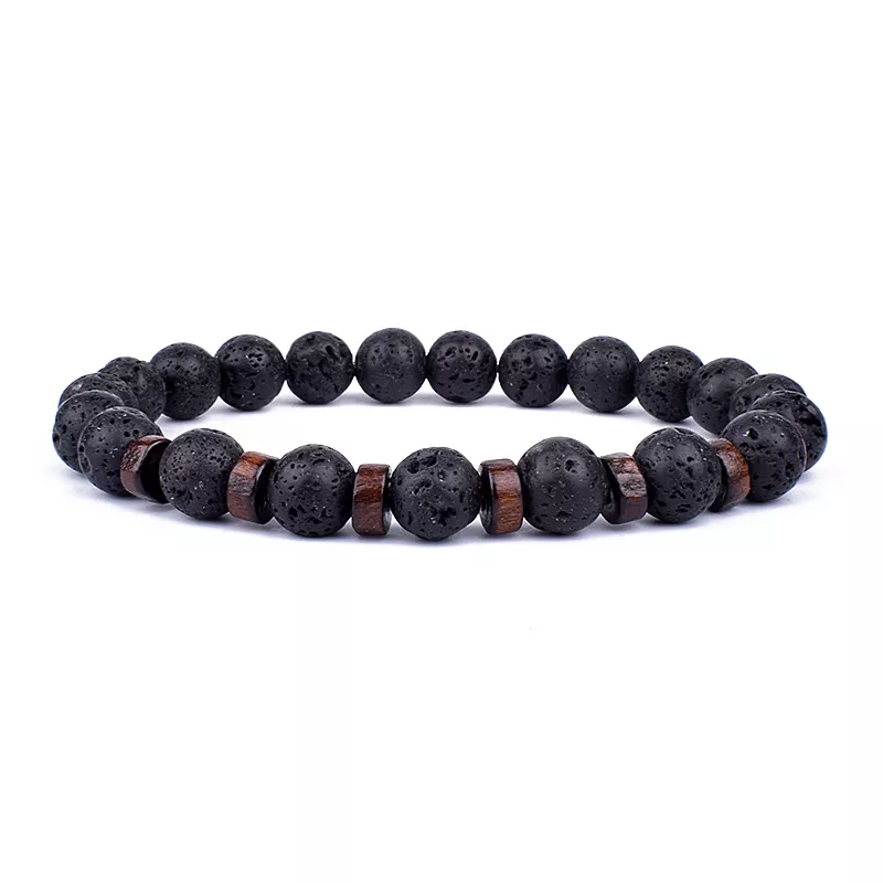 Pulsera Vegana Piedra Natural Volcánica